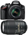 Nikon D3200  + 18-55mm VR & 55-300mm Lenses