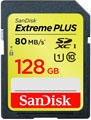 Sandisk 128GB Extreme Plus 80MB/s UHS-I SDHC Card