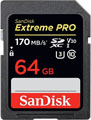 Sandisk 64GB Extreme Pro 170MBs SDXC Card
