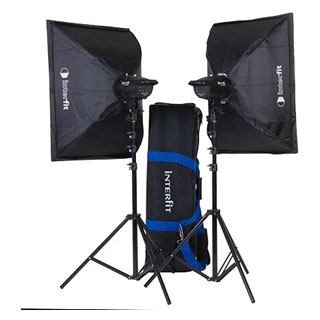 Compare Prices on the Interfit F121 200w Twin Head Softbox Kit INT907