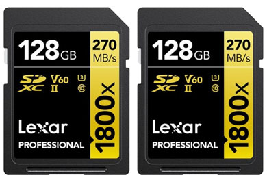Compare Prices on the Lexar 128GB 1800x Professional UHS-II SDXC Card Twin Pack