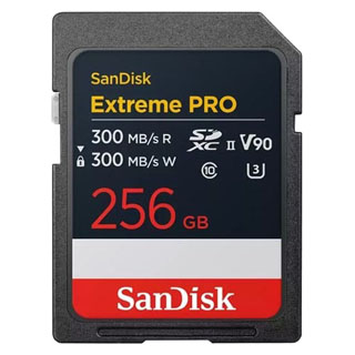 Compare Prices on the Sandisk 256GB Extreme Pro 300MBs V90 SDXC Card