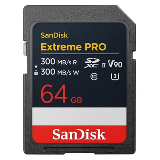Compare Prices on the Sandisk 64GB Extreme Pro 300MBs V90 SDXC Card